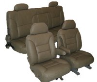 1995, 1996, 1997, 1998 Chevrolet Full Size Truck, Extended and Double Cab Front Bucket Seats With Upholstered Back; Rear Bench; Silverado Style Seat Upholstery Complete Set