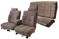 1981-1988 Chevrolet Monte Carlo 2 Door, 55/45 Front Split Bench with Luxury Lumbar Cushion and Rear Bench; Pleat Design 3 Seat Upholstery Complete Set