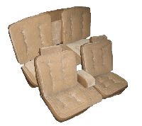 1981-1988 Chevrolet Monte Carlo 2 Door, 55/45 Front Split Bench with Luxury Lumbar Cushion and Rear Bench; Pleat Design 2 Seat Upholstery Complete Set