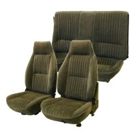 1982, 1983, 1984, 1985 Chevrolet Camaro Front Bucket Seats with Built-In Headrest; Split Rear Back Rest Seat Upholstery Complete Set