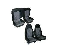 1997-2002 Chevrolet Camaro Front Bucket Seats; Solid Rear Back Rest; Base Model Seat Upholstery Complete Set