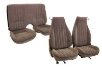 1982, 1983, 1984 Pontiac Firebird Front Bucket Seats; Split Rear Back Rest; Design 1 Seat Upholstery Complete Set