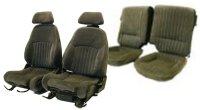 1987-1992 Pontiac Firebird Front Bucket Seats with AQ9 Lumbar, Solid Rear Back Rest; GTA Seat Upholstery Complete Set