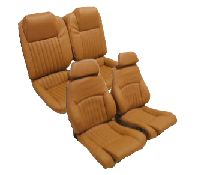 1985-1992 Pontiac Trans Am Front Bucket Seats with AQ9 Lumbar, Split Rear Back Rest; Formula Notchback Model Seat Upholstery Complete Set