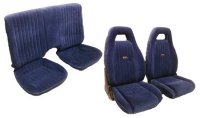 1982 Pontiac Trans Am Front Bucket Seats; Solid Rear Back Rest; PMD Seat Upholstery Complete Set