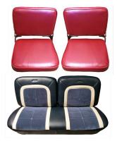 1973-1979 Ford Full Size Truck, Extended and Super Cab Split Back Front and Rear Jump Seats. High End Lariat Series Seat Upholstery Complete Set