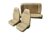 1979, 1980, 1981, 1982 Ford Mustang Front Bucket; Solid Rear Bench; Hatchback Base Model; Pleat Design 2 Seat Upholstery Complete Set