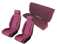 1987, 1988, 1989 Ford Mustang Front Bucket with Leg Lumbar; Rear Bench; Coupe; Sport Model Seat Upholstery Complete Set