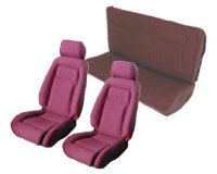 1987, 1988, 1989 Ford Mustang Front Bucket with Leg Lumbar; Rear Bench; Convertible; Sport Model Seat Upholstery Complete Set