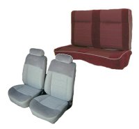 1983-1989 Ford Mustang Front Bucket; Rear Bench; Convertible; Standard Model Seat Upholstery Complete Set