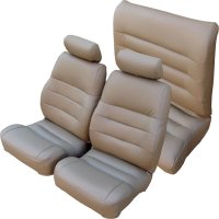 1987-1995 Chrysler LeBaron Front Bucket; Rear Bench; Convertible; V6 Standard Deluxe Model; Pleat Design 2 Seat Upholstery Complete Set