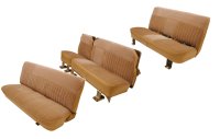 1981-1991 Chevrolet Suburban Front Bench; Middle Row Split Bench (with Carpeted Back); Rear Bench; Base Model Seat Upholstery Complete Set