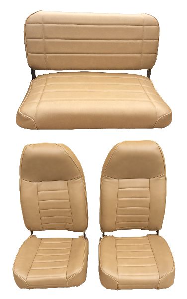 87-95 Jeep Wrangler Seat Upholstery Complete Set 2 Door; Front Bucket;  Non-Folding Rear Bench 1987, 1988, 1989, 1990, 1991, 1992, 1993, 1994, 1995