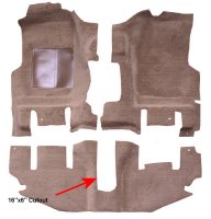 1996-2006 Jeep Wrangler Passenger Area, With Long Console Molded Carpet