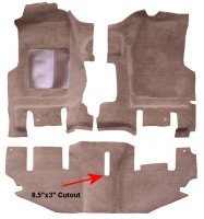 '96-'06 Jeep Wrangler Passenger Area, With Short Console Molded Carpet