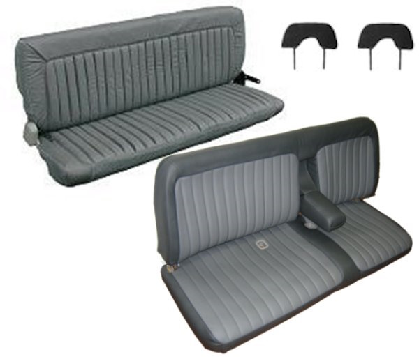 '88-'95 Chevrolet Full Size Truck, Extended and Double Cab Front Bench Seat; Rear Bench, With Head Rest Covers Seat Upholstery Complete Set