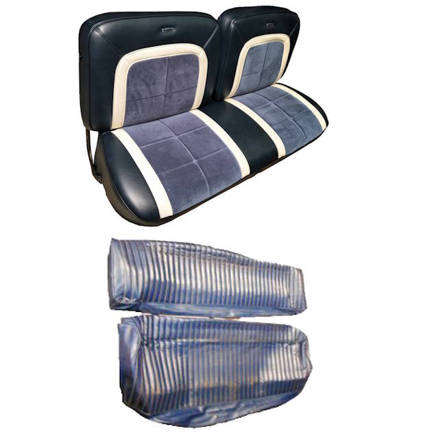 '73-'79 Ford Full Size Truck, Extended and Super Cab Split Back Front and Rear Bench Seats. High End Lariat Series Seat Upholstery Complete Set